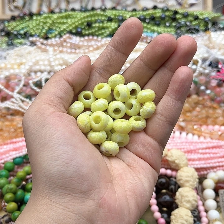 玛瑙/玉髓珠宝半成品未镶嵌20个12mm左右菜花玉大孔珠