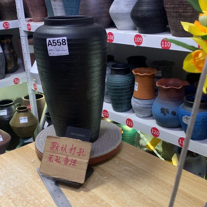 【闪购商品】红陶粗糙盆默认打孔高34口12