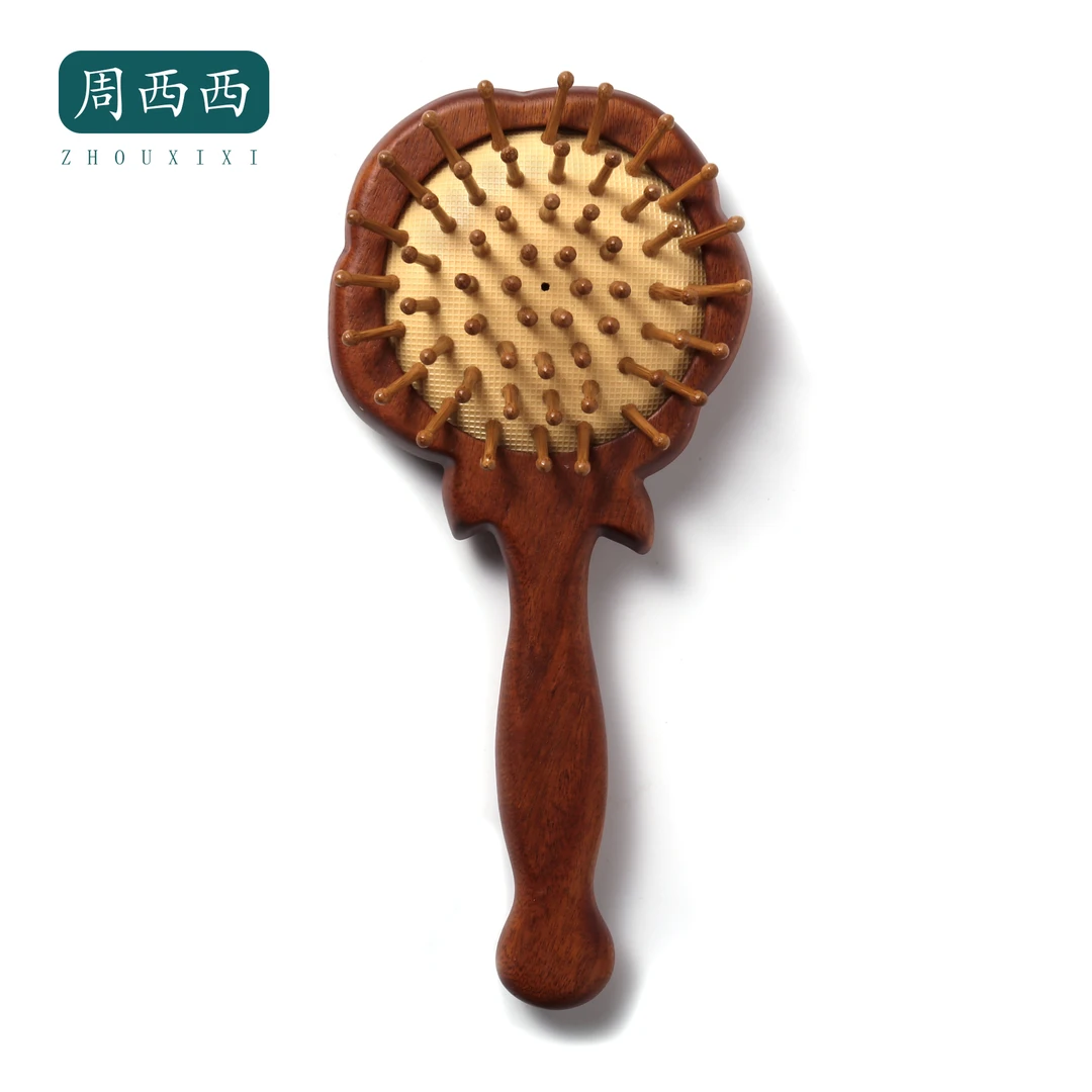 周西西红檀木气垫梳男女防脱头部经络按摩防静电多样性发货17469
