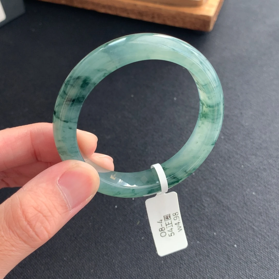 翡翠未镶嵌手镯圈口5455