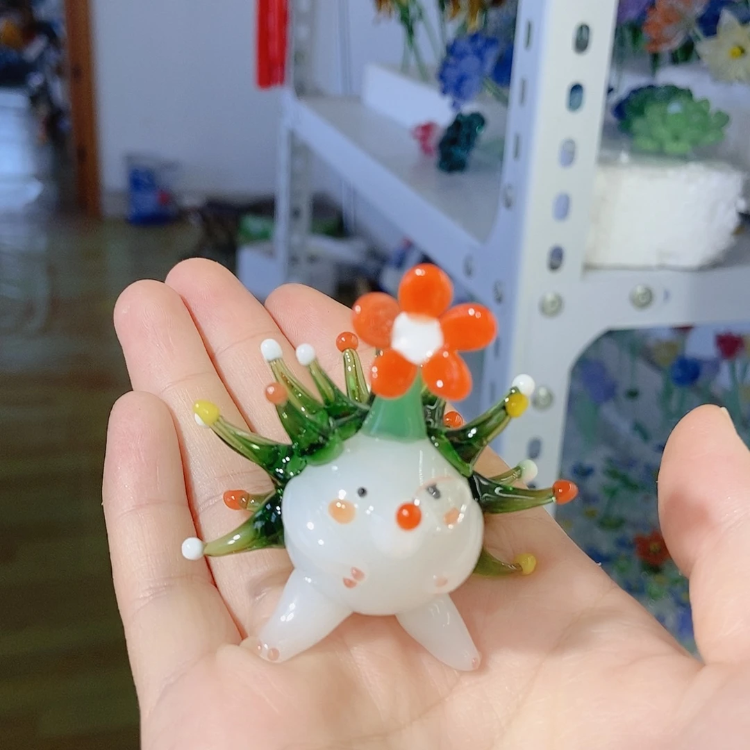琉璃刺猬教授摆件