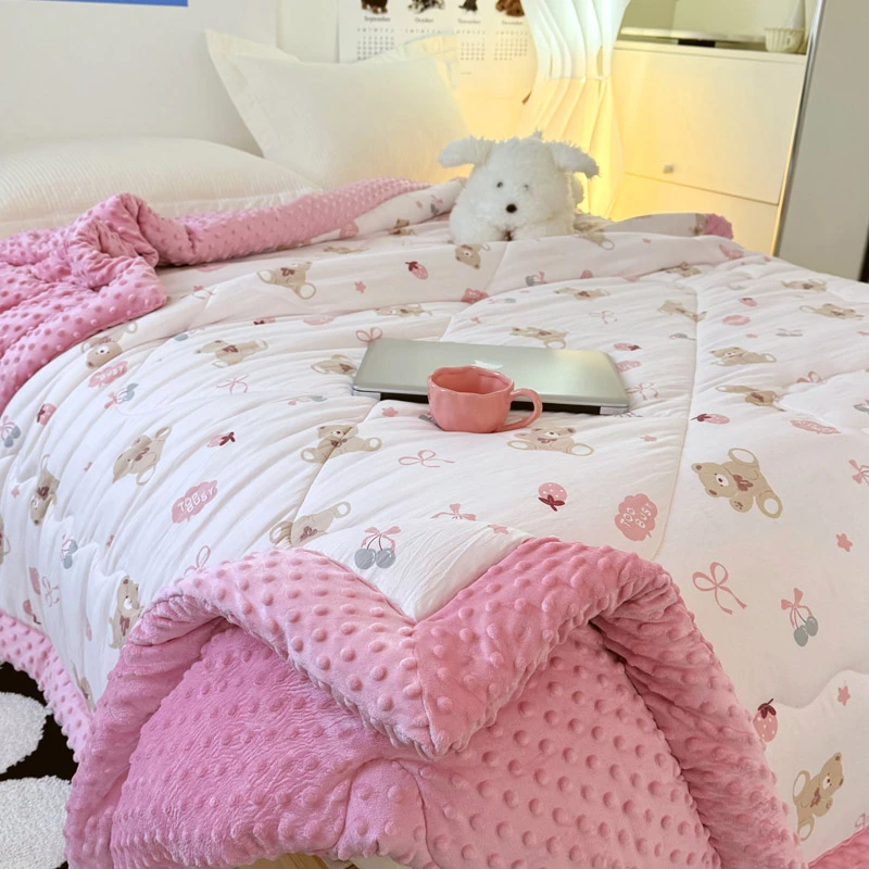 ☆清仓-A类3D安抚保暖豆豆被春秋冬双人单人被可机洗