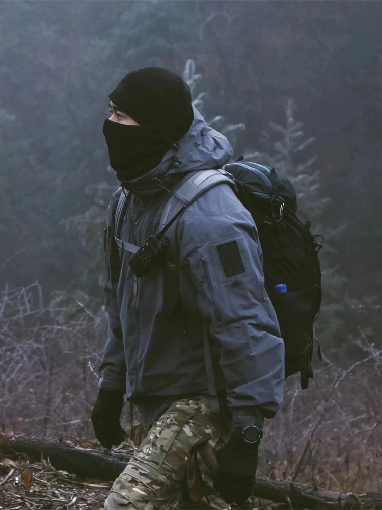 【台州顶配全溢胶】军冲硬壳单层连帽冲锋衣防水透气拉链舒适外套