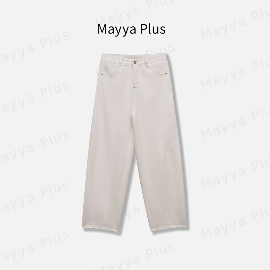 【修腿担当】Mayya Plus麦芽定制高腰阔腿牛仔裤休闲直筒裤32518693