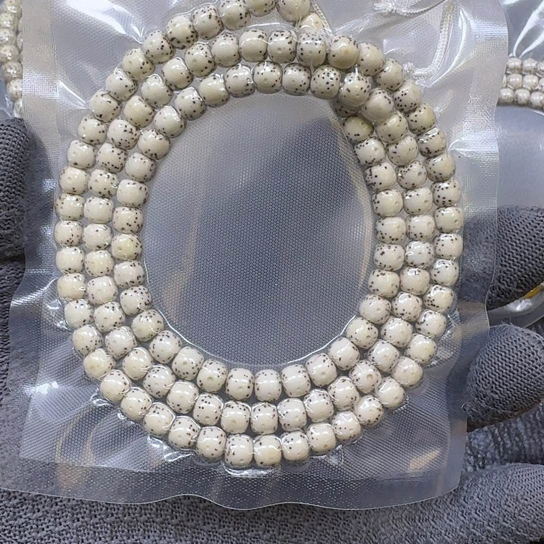 禧***.星月菩提手串7*6原生态留白带月（星点稍粗