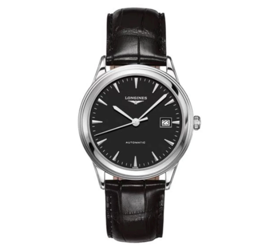 99新 Longines/浪琴 /军旗984黑盘皮带/表径40/自动机械男表