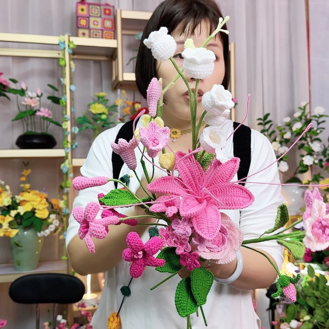 纯手工钩织手工钩织设计花束