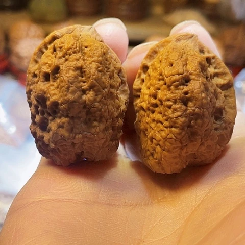 手串文玩核桃合十印异形带彩39+