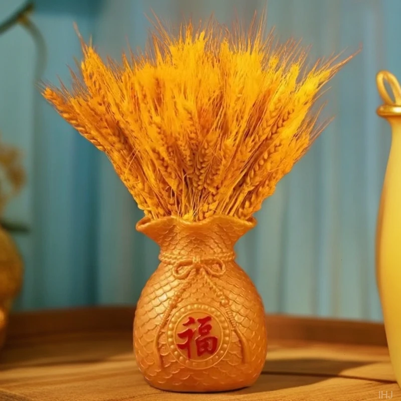 黄金麦穗客厅摆放花电视柜装饰品花瓶插花大麦干花福袋布置用品