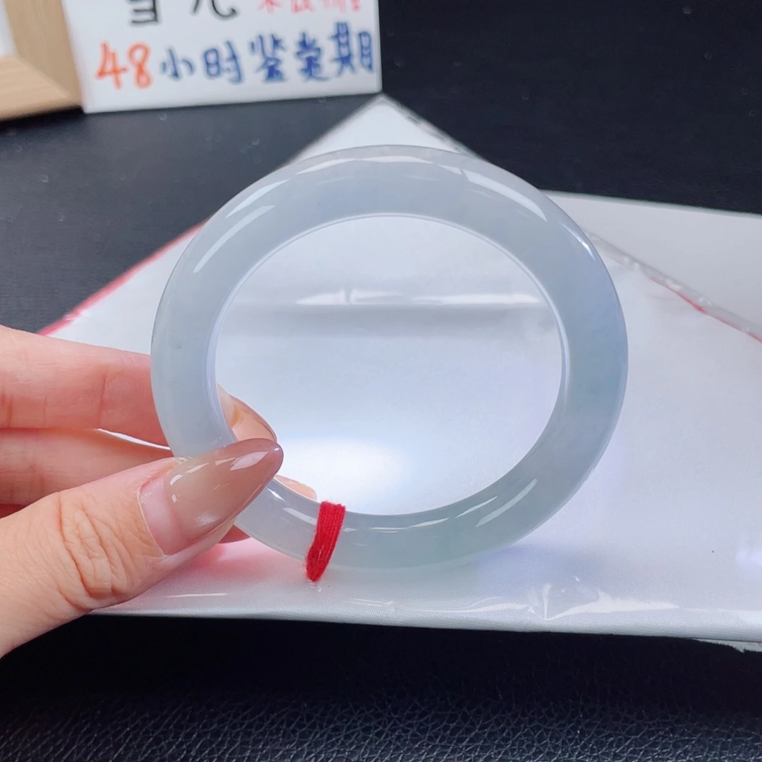 翡翠手镯未镶嵌5401-蓝冰微瑕放漏