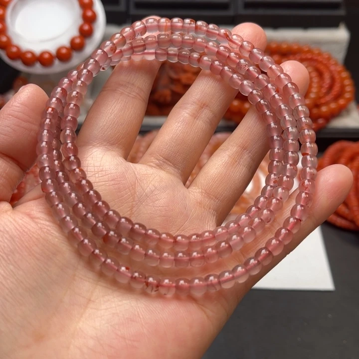 未镶嵌多样性发货默认微瑕称重5m m南红玛瑙