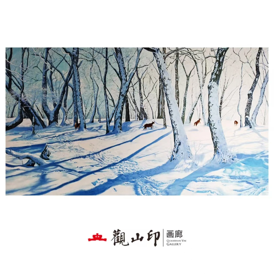 H原创手绘风景油画131x74cm丛林作品2201