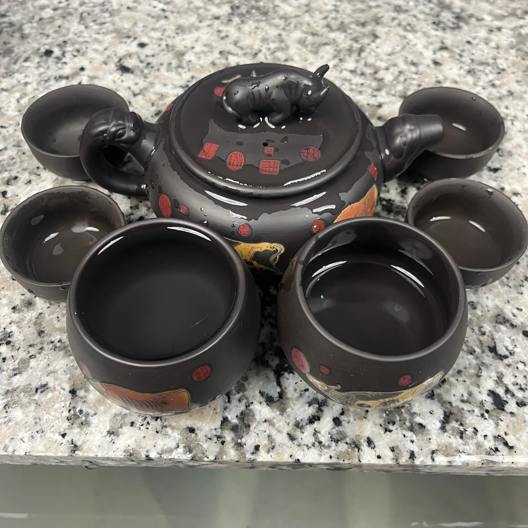 五牛纳福一壶六杯变色凤鸣套装