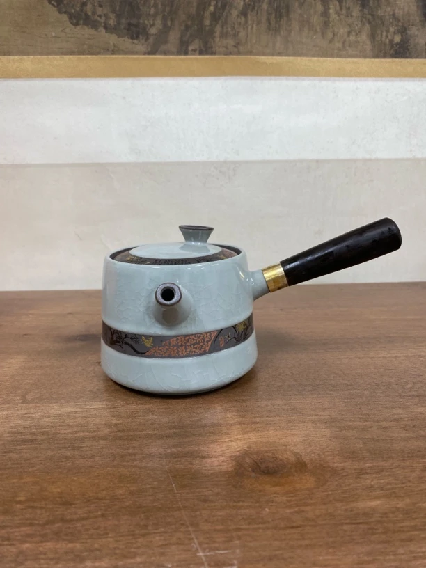 君子兰青瓷怡尚侧把壶茶壶茶壶泡茶专用