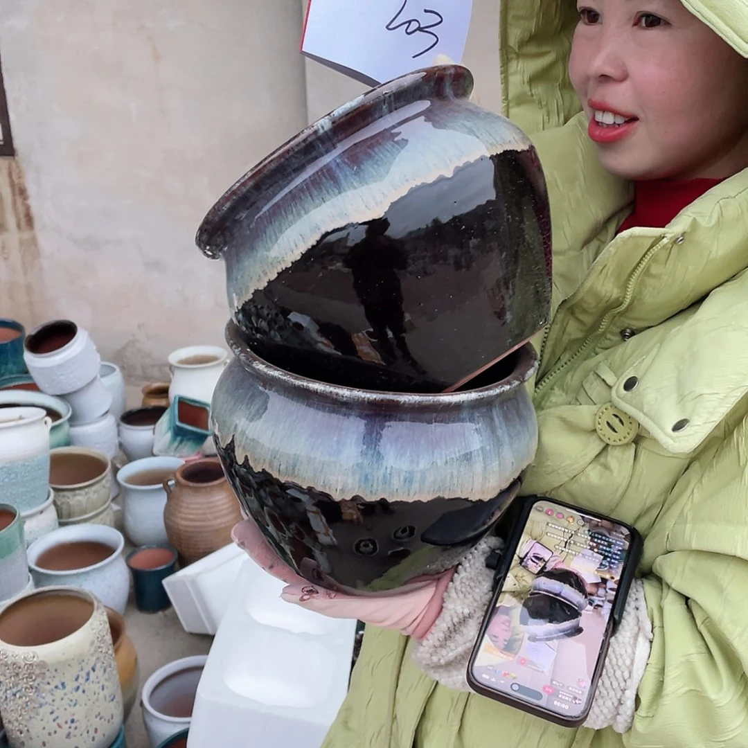 红陶王嫂花盆0211-203