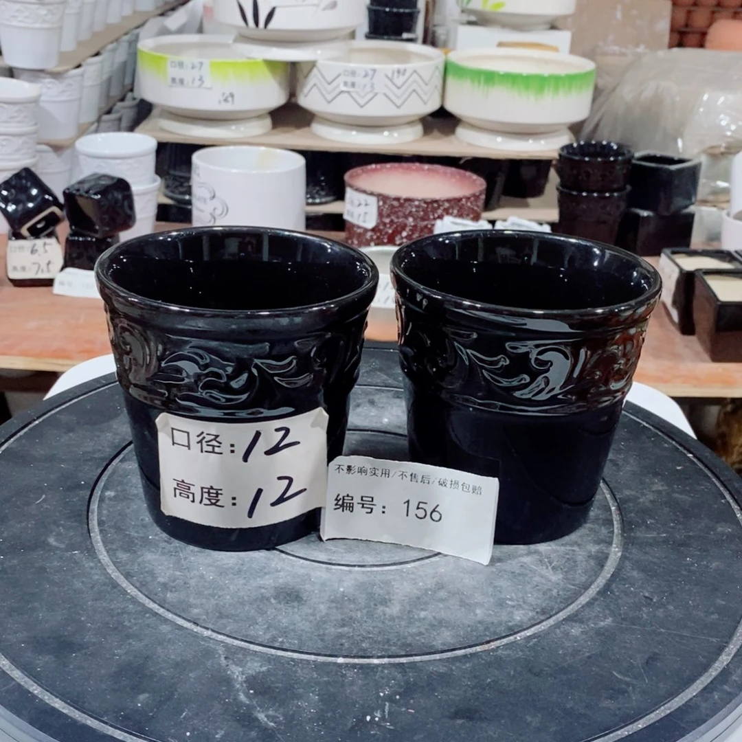 微瑕花盆-156-口12×12-2个黑