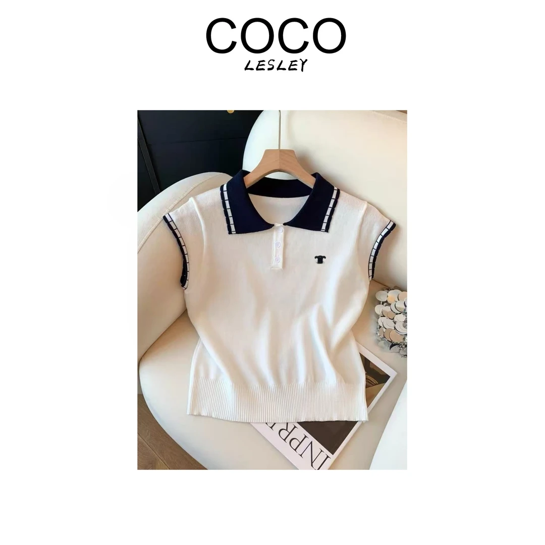 【COCO LESLEY】2025夏季新款 宽松女士休闲 短袖针织 简约百搭休闲