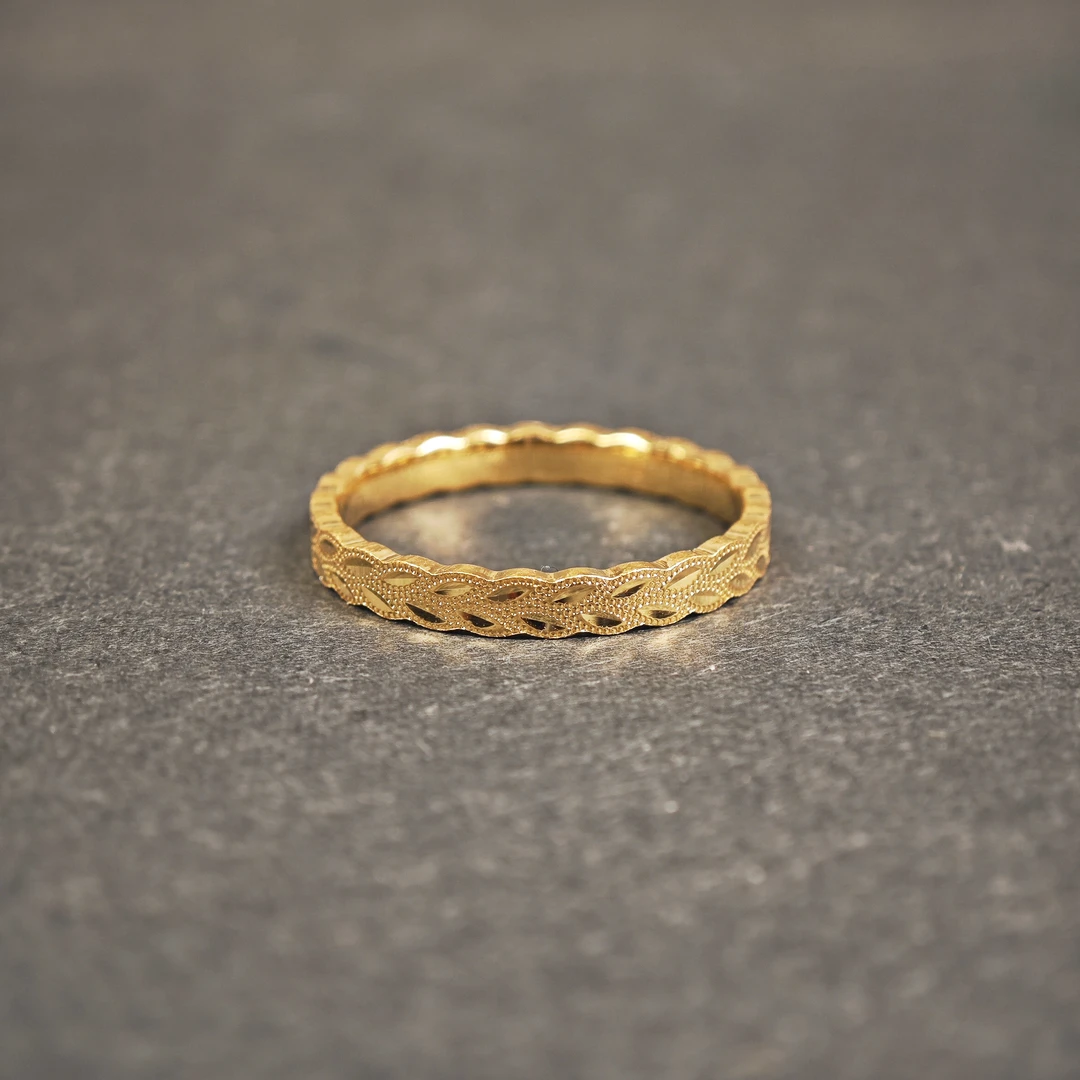 【波浪麦穗】足金999黄金戒指轻奢珠宝小众珠宝礼物水贝黄金直播间