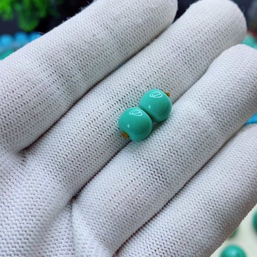 卡8mm浅绿色一对果冻绿
