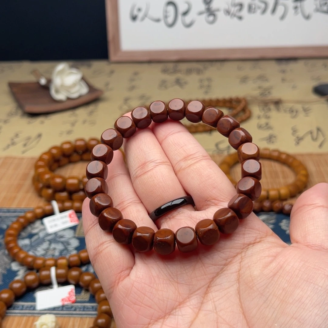 紫金鼠手串路***曱实心六方8➕