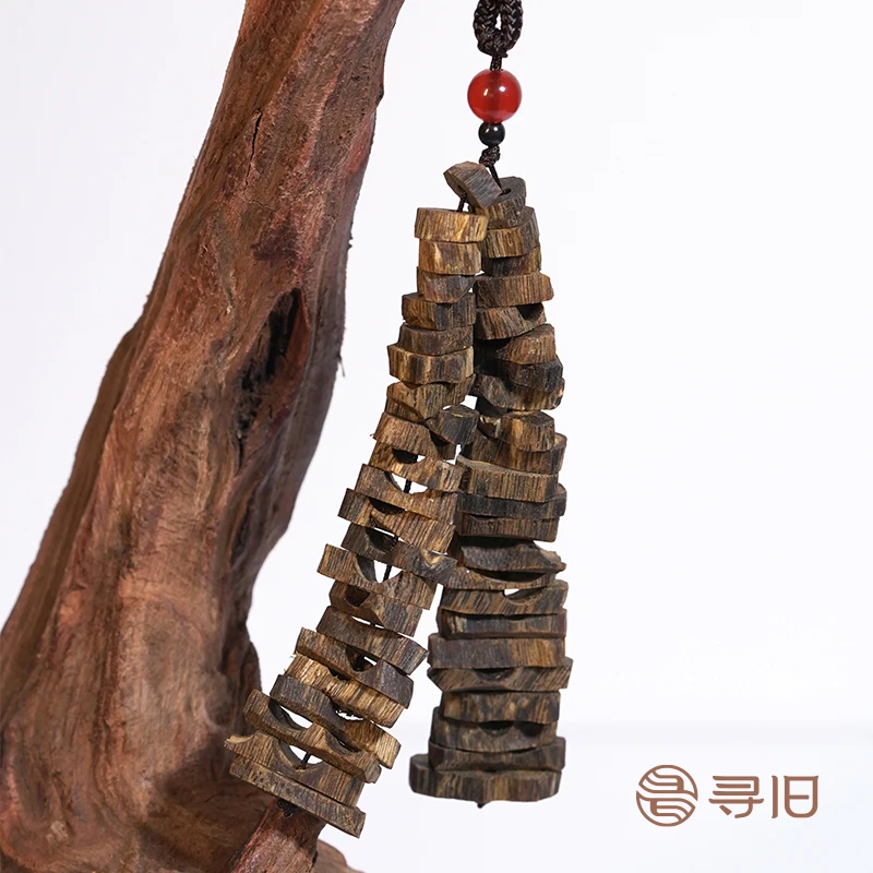 寻旧 沉香【吉光宝相】海南绿奇楠双串棋楠车挂淡雅香提神挂件017H