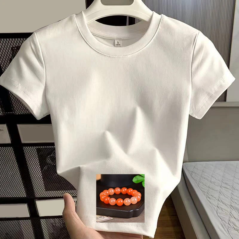 【阿建专属】精致金丝《精品红金丝   手串  上衣》 百搭白色