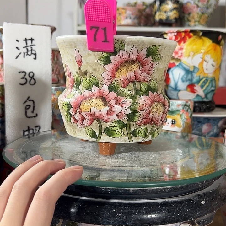 景德镇手绘花盆幸运花盆