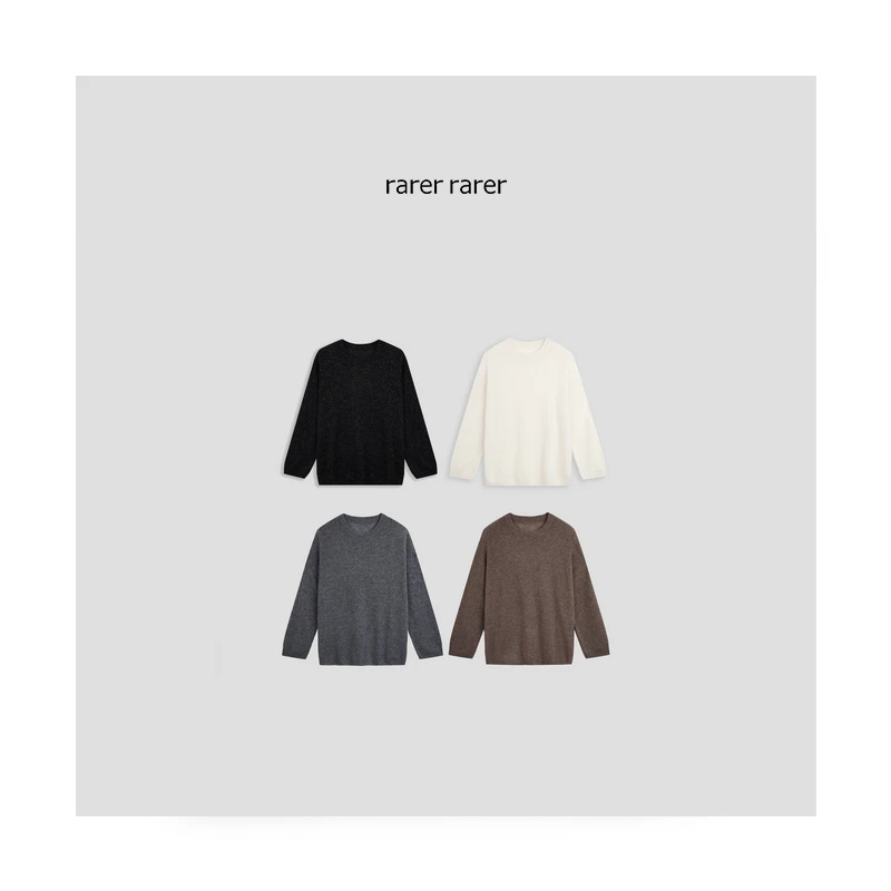 【rarer rarer】25AW秋冬四色圆领豆豆纱山羊绒套头针织衫 2501436