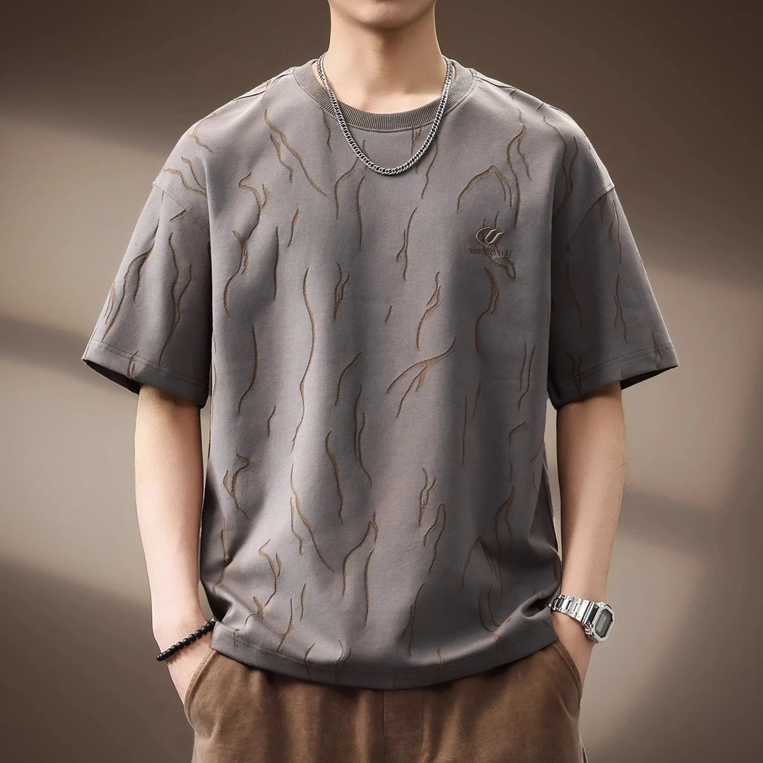 U&PURA高端美式重磅设计感短袖T恤男款夏季新款潮牌宽松印花t恤