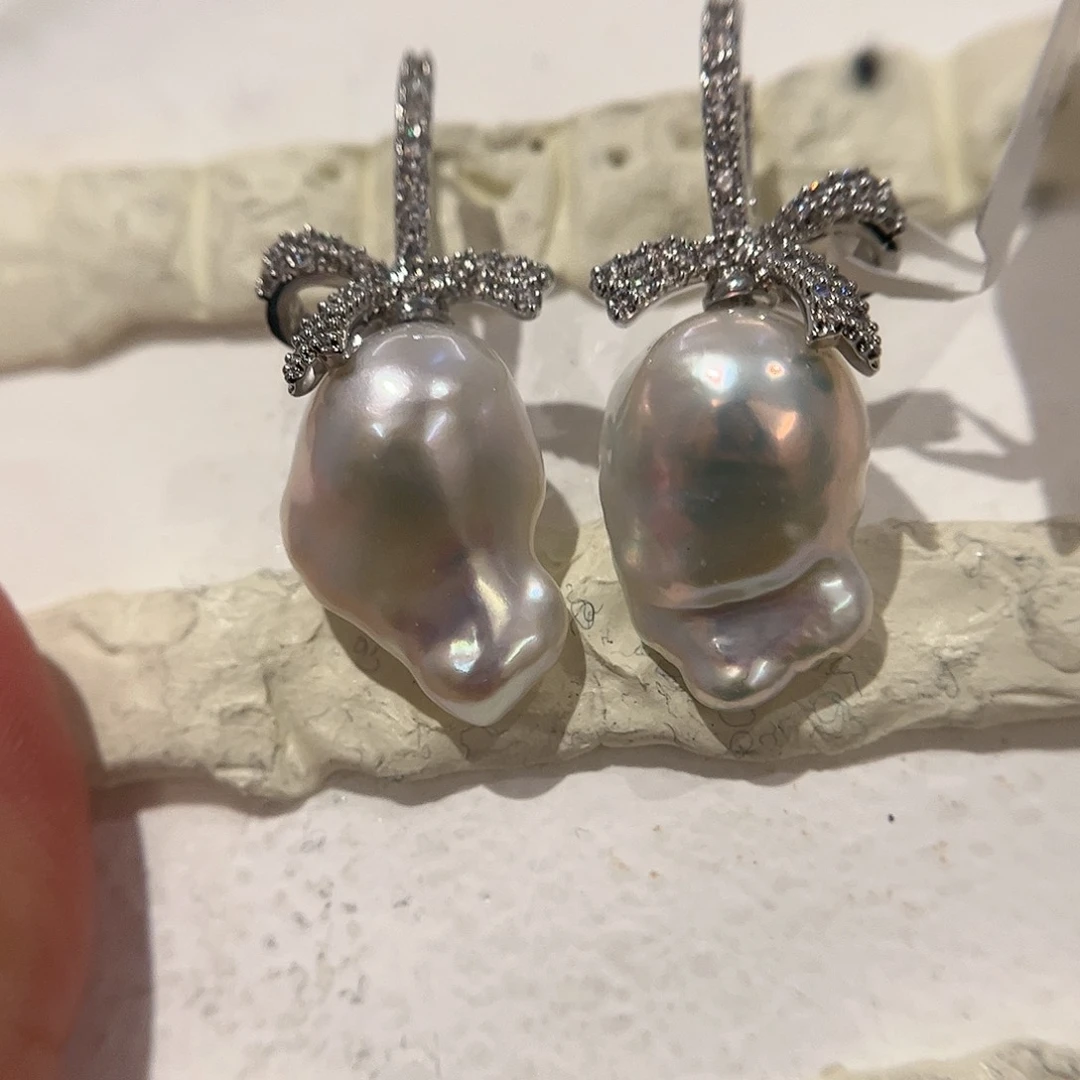 淡水珍珠耳饰合金