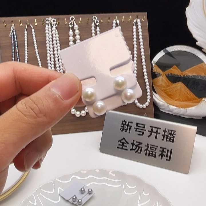 银S925镶嵌耳饰淡水珍珠
