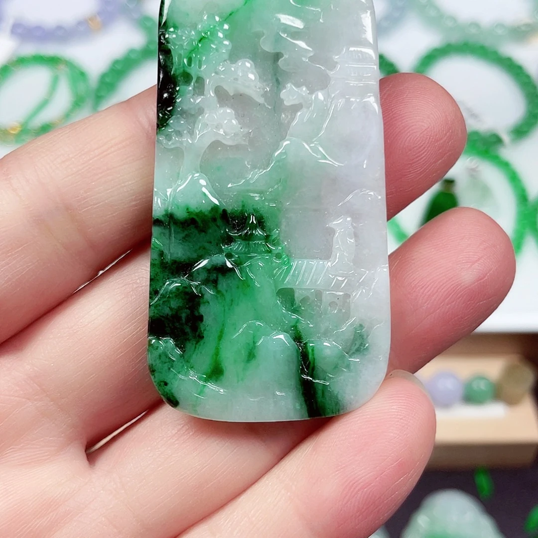 翡翠未镶嵌手链天然缅甸翡翠A货卡63