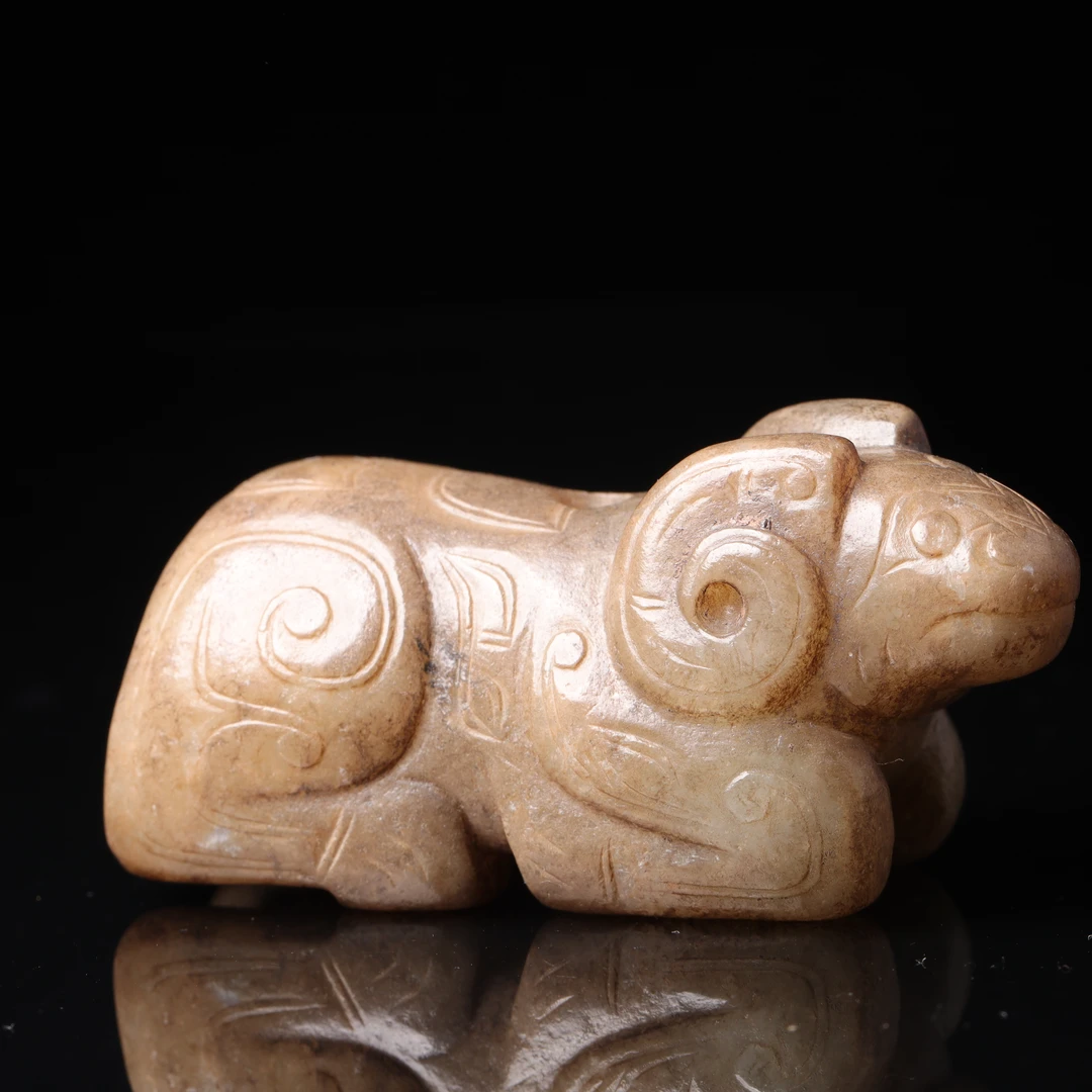 明代和田玉玉羊花件-CS