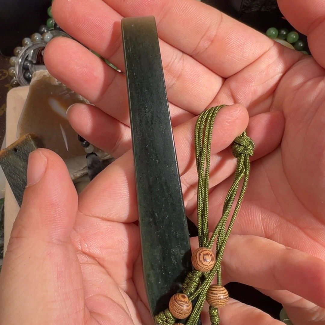 和田玉未镶嵌颈饰茶刀/快递刀 大号 福利