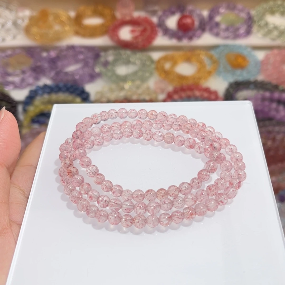 水晶手链未镶嵌5m白水体草莓晶多圈