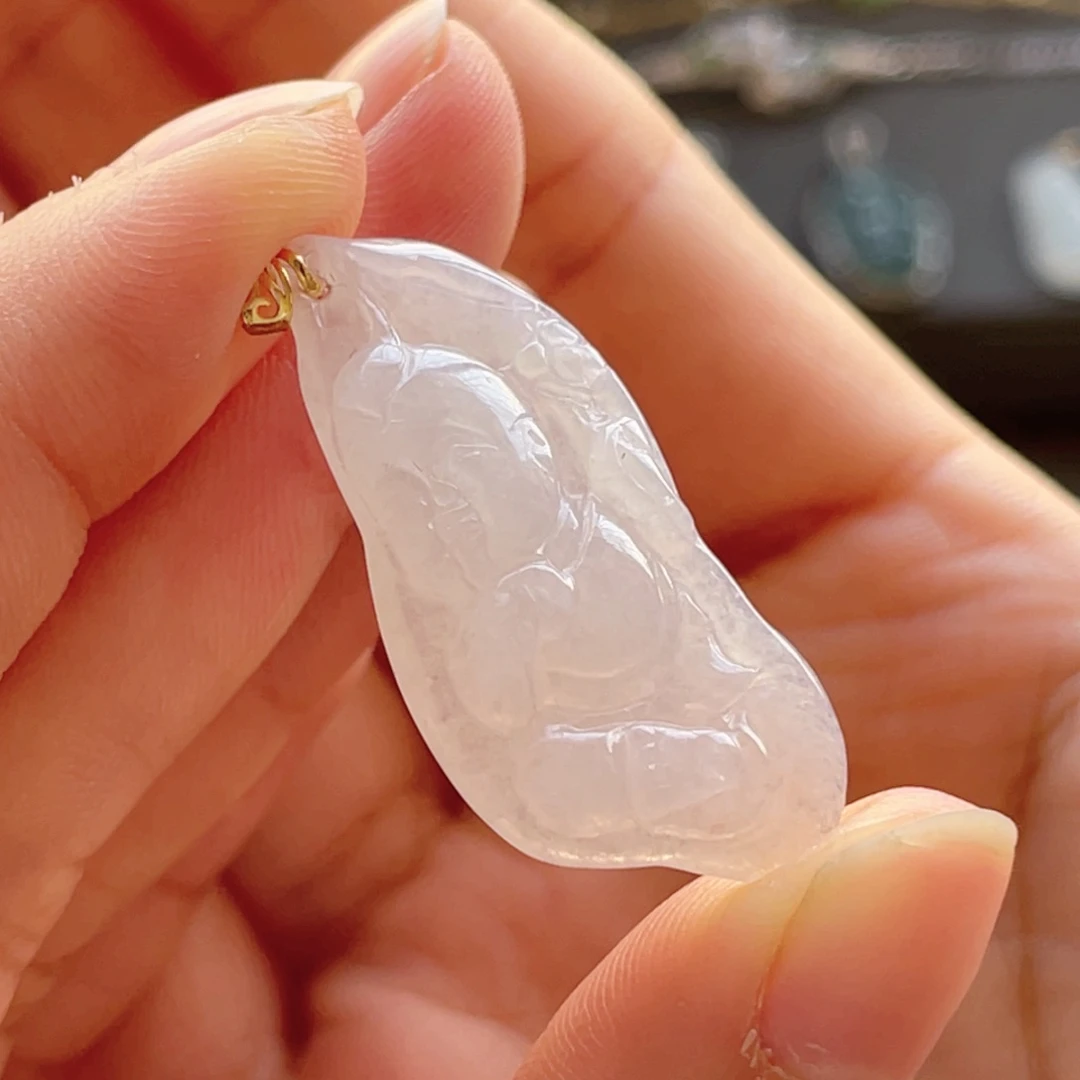 翡翠颈饰18K金镶嵌福利