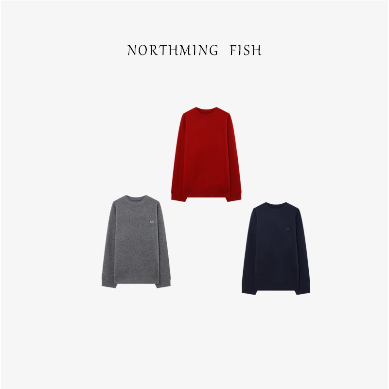 NORTHMING FISH「别具一格」100%绵羊毛 软糯亲肤圆领针织上衣