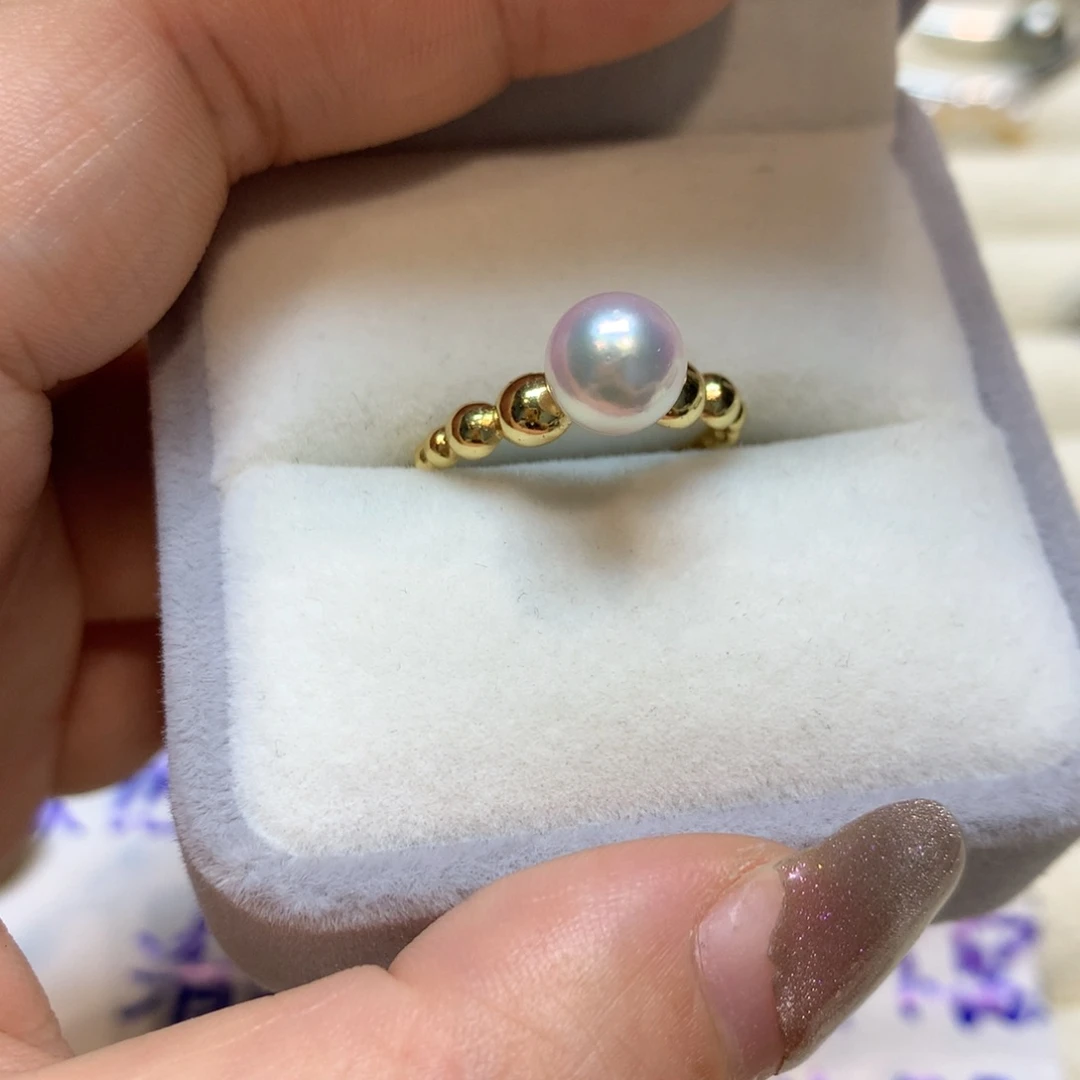 海水珍珠戒指银S925镶嵌