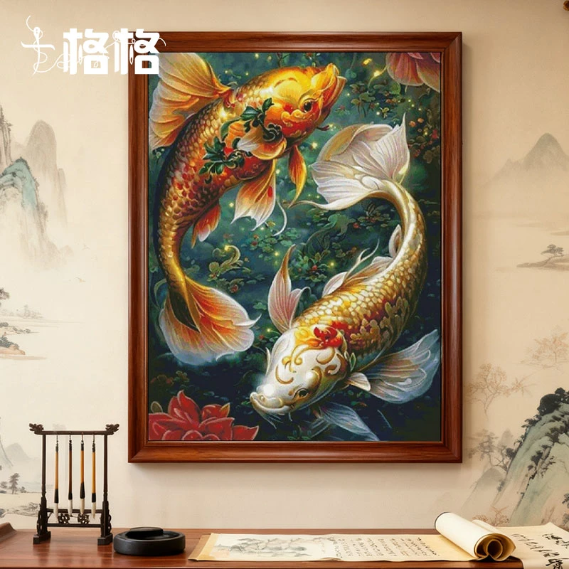 十字绣 GSG系列 满绣 提供sagaPDF  荷塘双鲤图