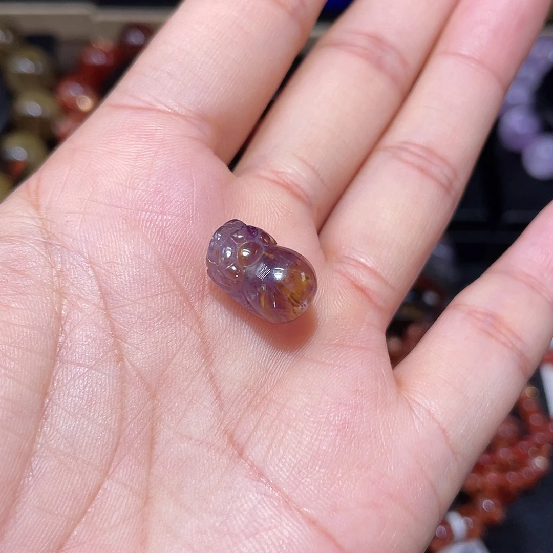 未镶嵌颈饰水晶极光紫钛貔貅