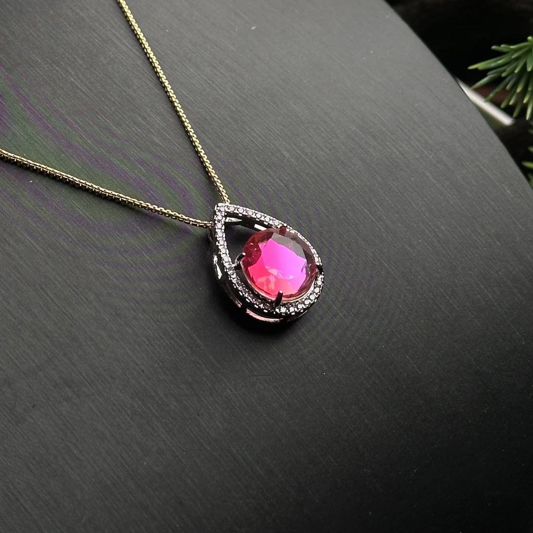 赤玺星坠镶嵌款吊坠