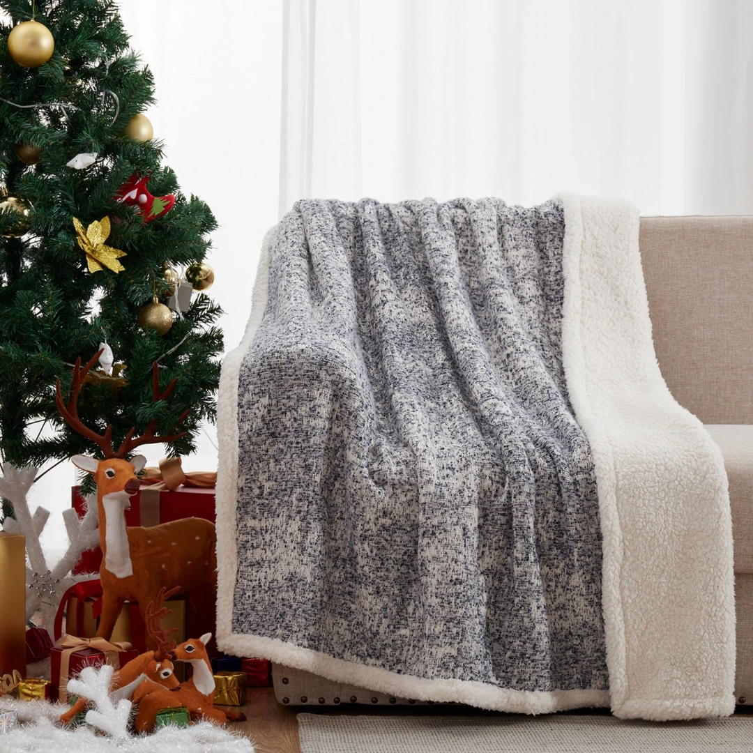 XDONGY（冬云家纺）130*150  琦玉蓝 民宿针织午睡毯