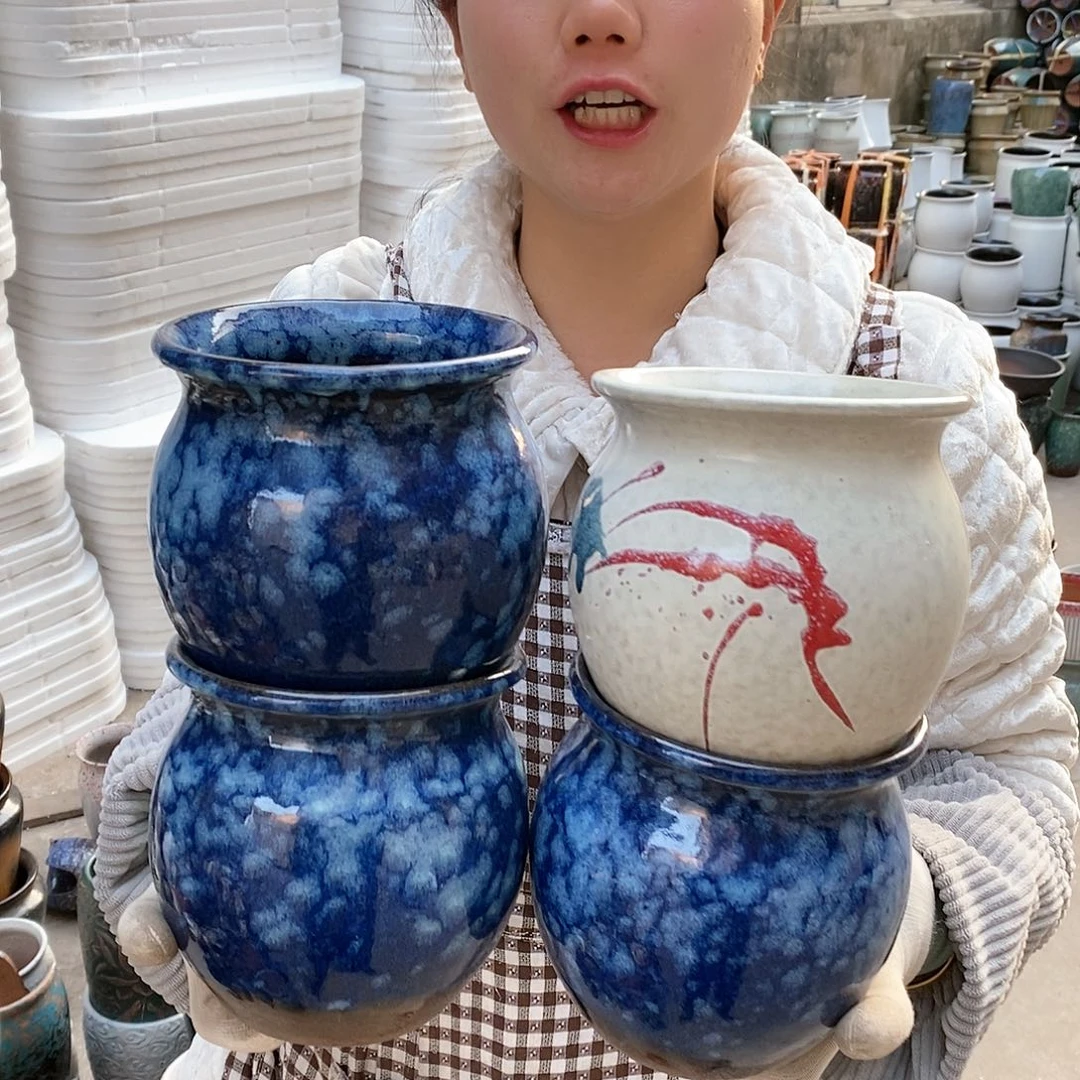 紫砂花盆瑕疵口13高15