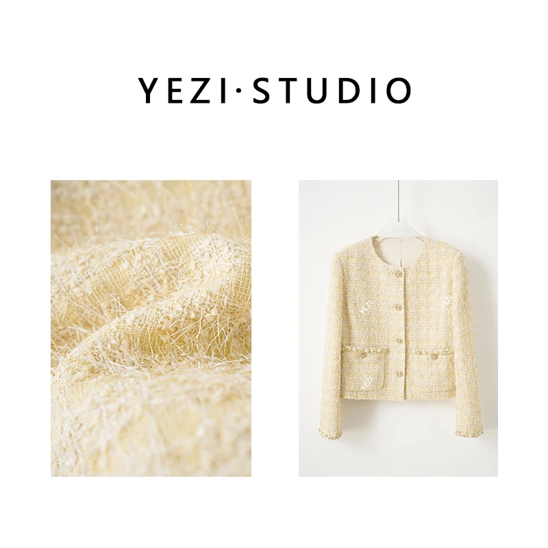 【财阀千金】25春法国原料進口高定秀场黑标系列小香外套25103014