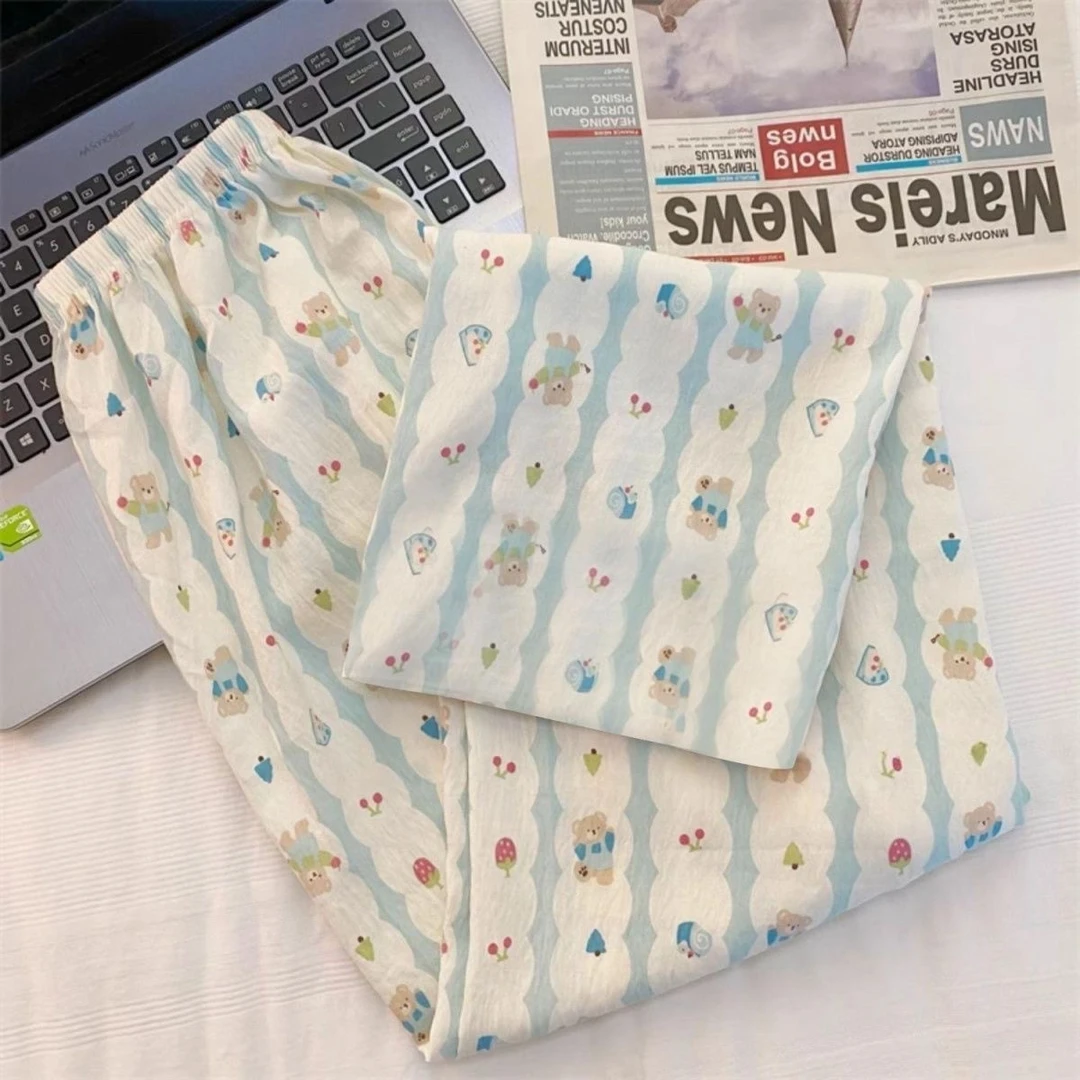 睡裤女款爆款2025宽松春秋季薄款休闲家居服可外穿遛弯神裤卡通