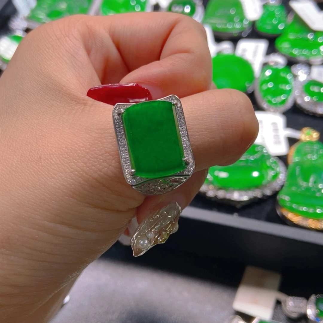 翡翠吊坠(不含链)银S925镶嵌