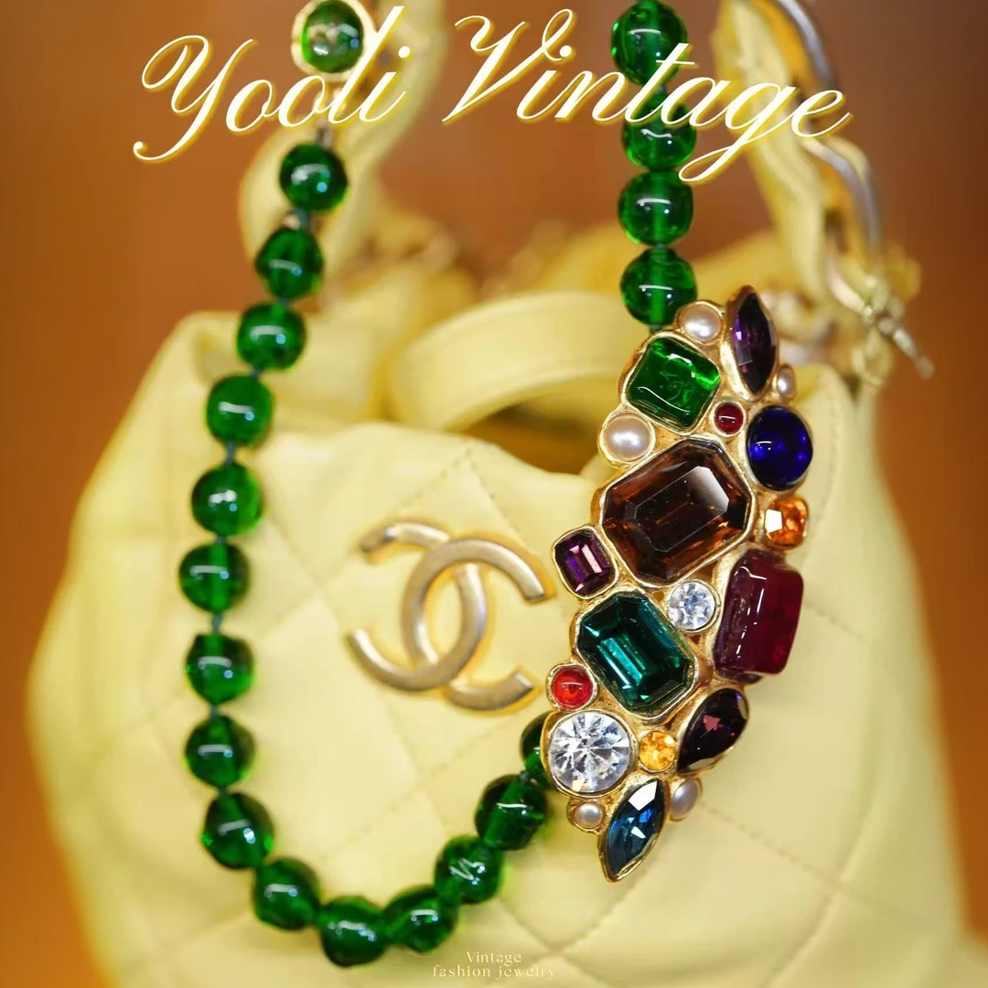 95新 Chanel/香奈儿 柚礼中古/香奈儿多色琉璃一字项链LZ504242