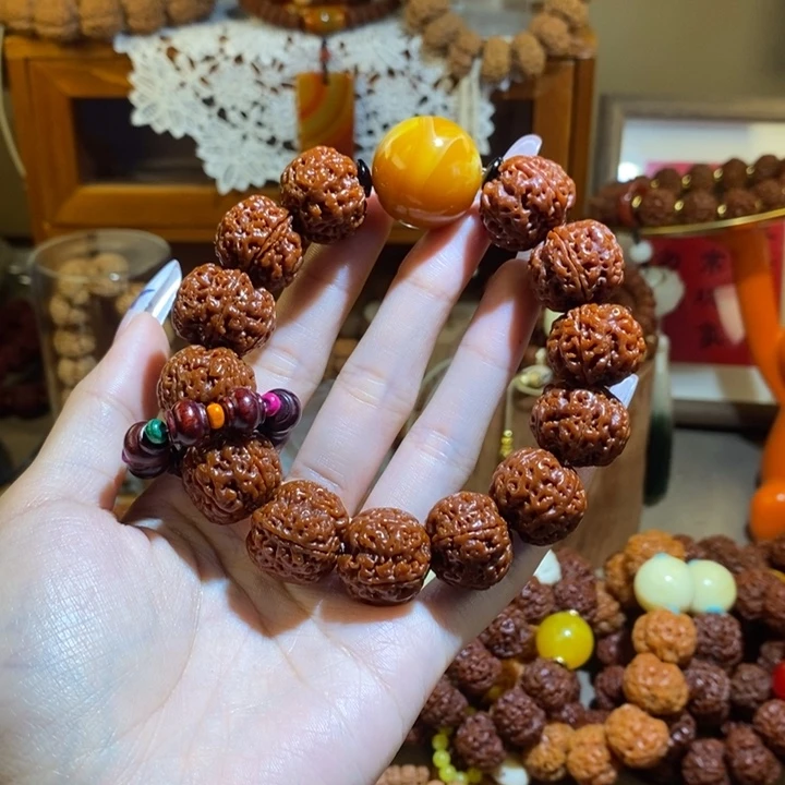 平***安金刚菩提手串205玉华肉花蜜跑环