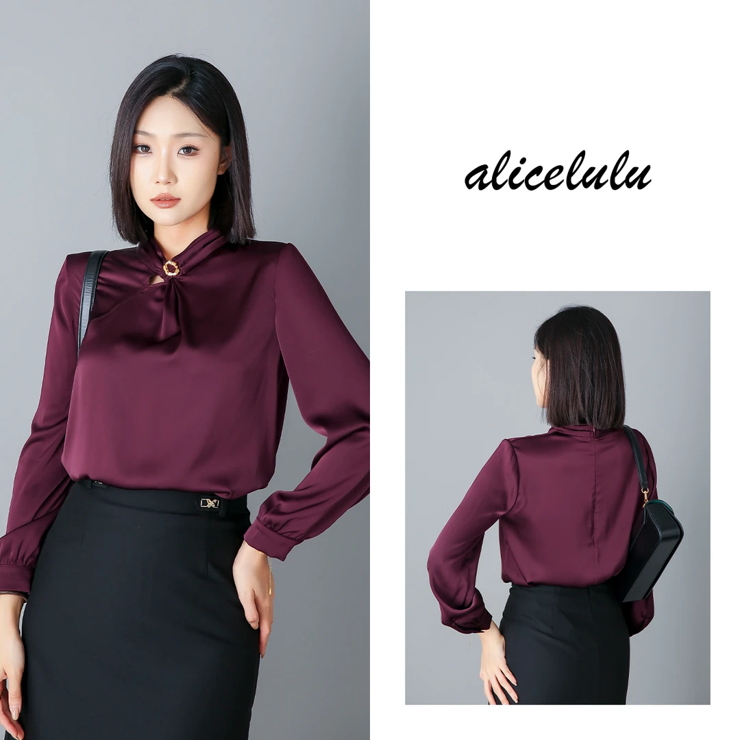 5alicelulu “皇城黛紫”衬衫 华贵光泽 祥瑞内敛S2139003E