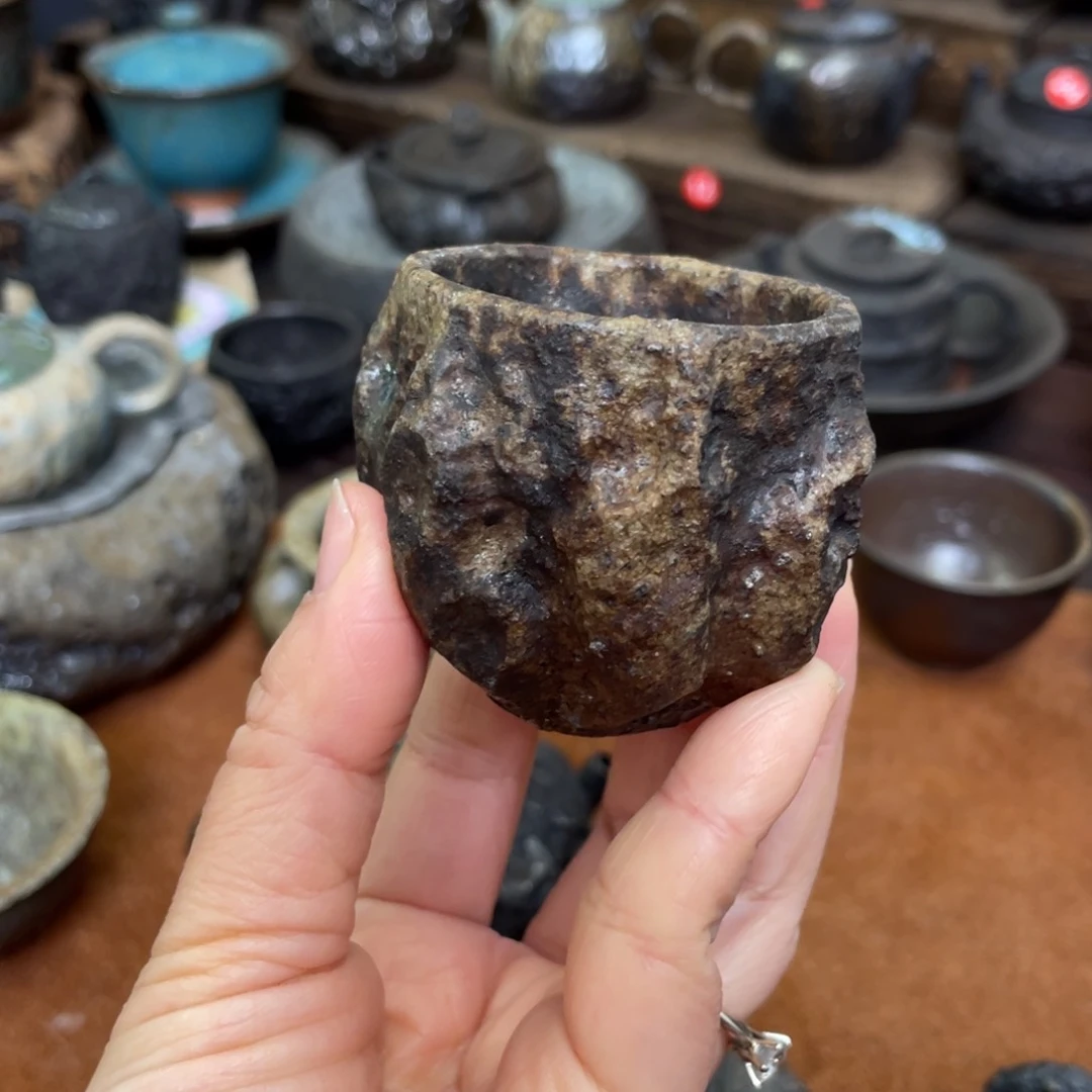 壶手工孤品重落灰老味柴烧主人杯